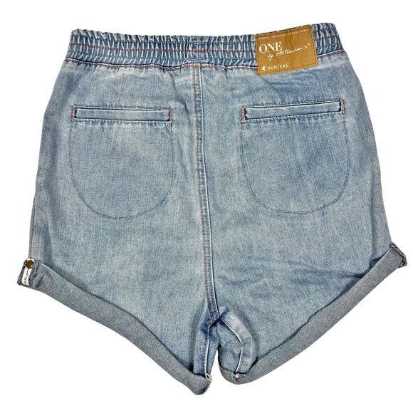 One Teaspoon Hunters Light Wash Mid Rise Roll Cuff Pull On Jean Shorts Women XXS - Picture 2 of 9